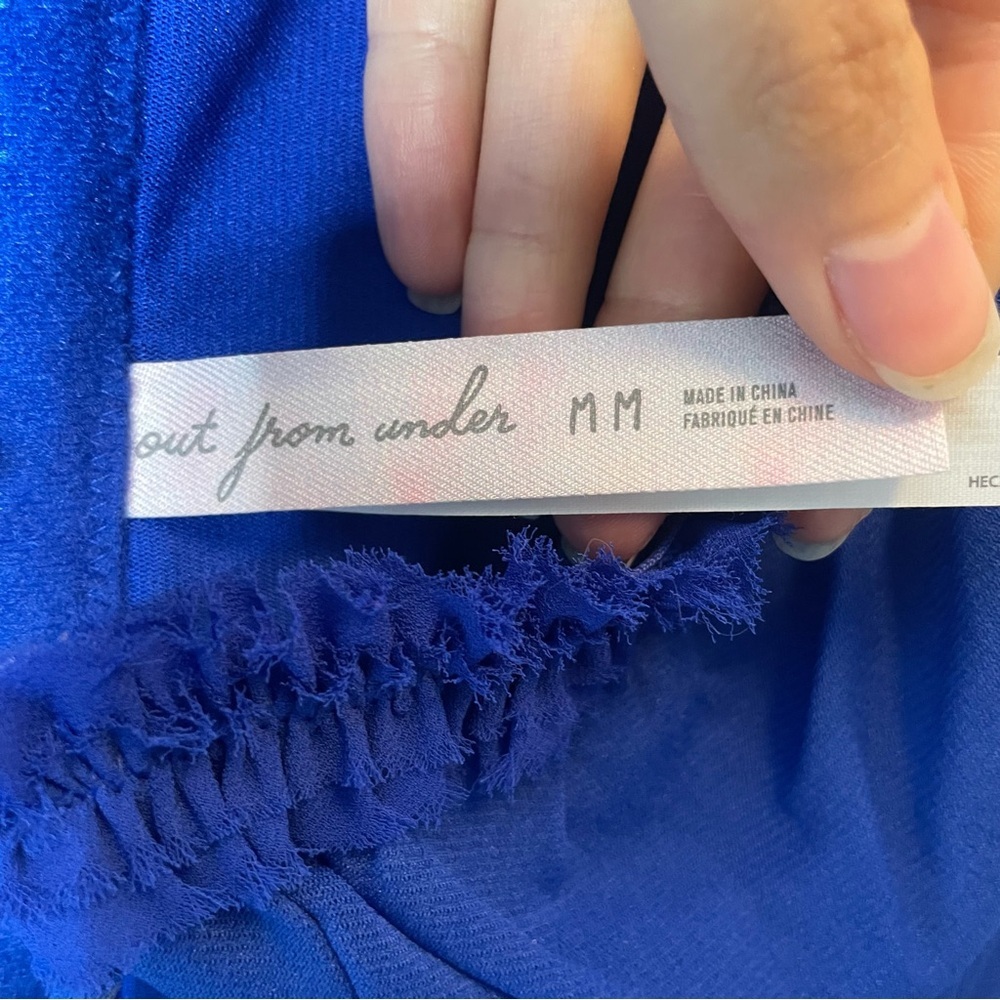 URBAN OUTFITTERS Out From Under BUSTIER CORSET TIE TOP electric blue size medium - Picture 5 of 7